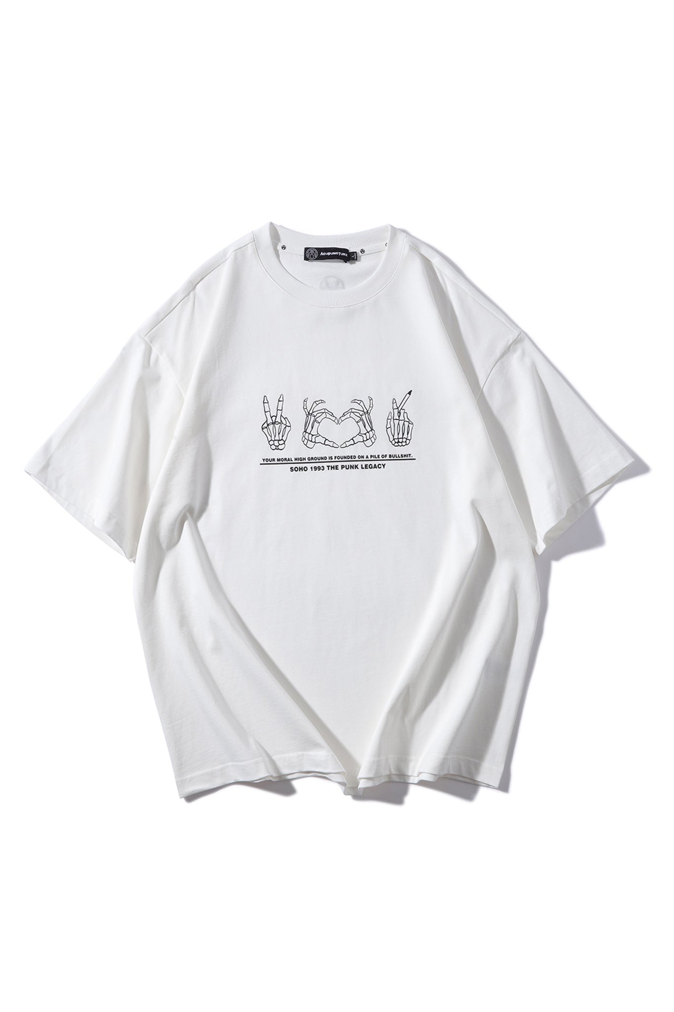 SKULL HEART TSHIRT WHITE Acupuncture
