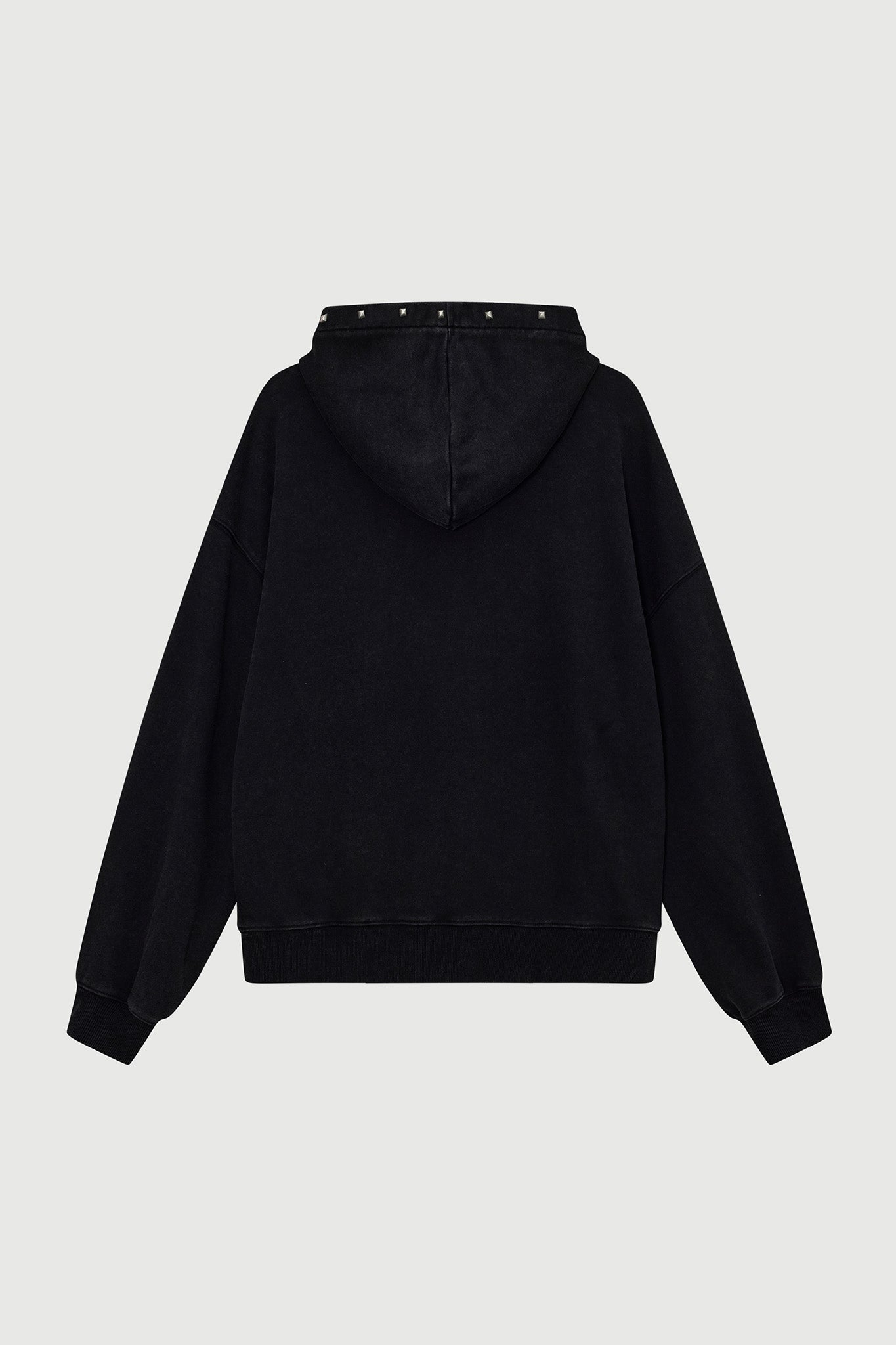 STUDDED ANARCHY HOODIE WASHED BLACK Acupuncture
