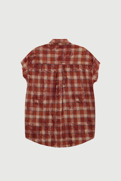 TEXAS SLEEVELESS SHIRT CHECK RED Acupuncture