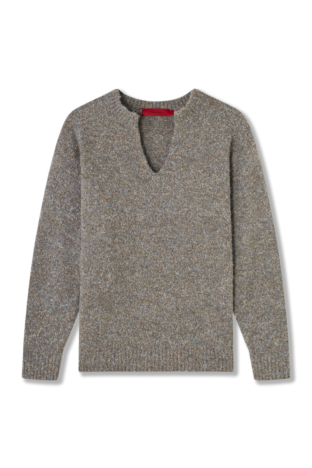 V-CUT SWEATER GREY Acupuncture