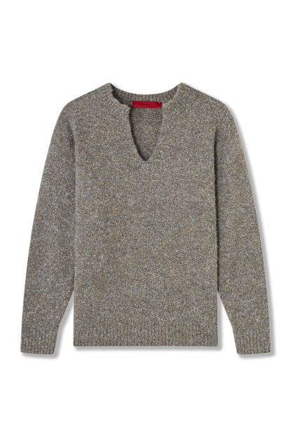 V-CUT SWEATER GREY Acupuncture