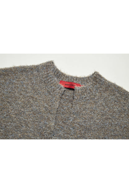 V-CUT SWEATER GREY Acupuncture