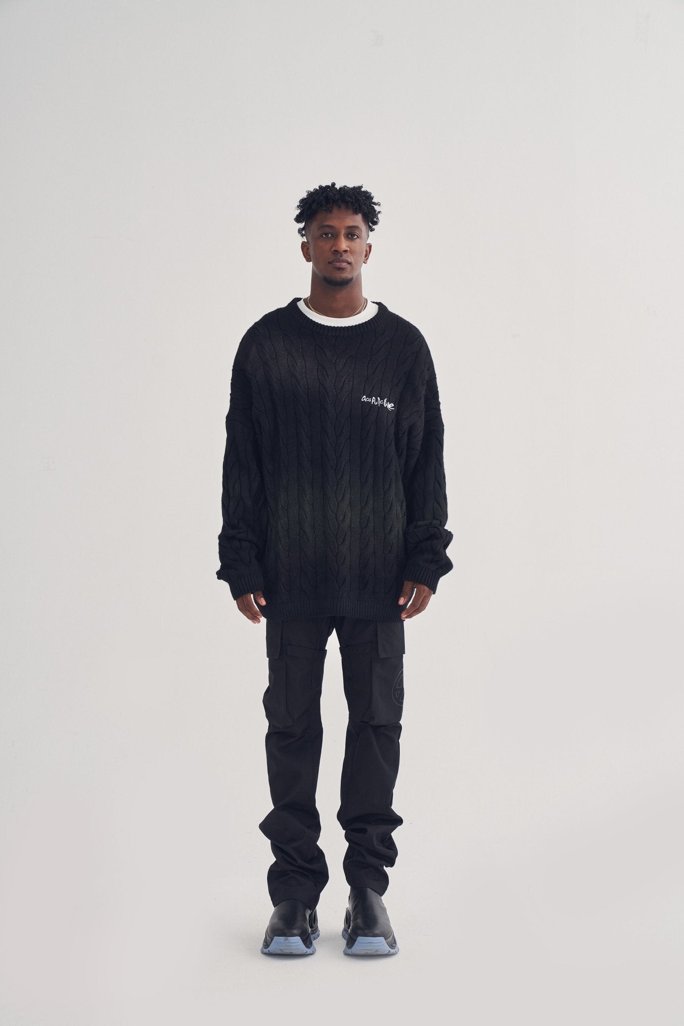 ACU TIE-DYE SWEATER BLACK Acupuncture