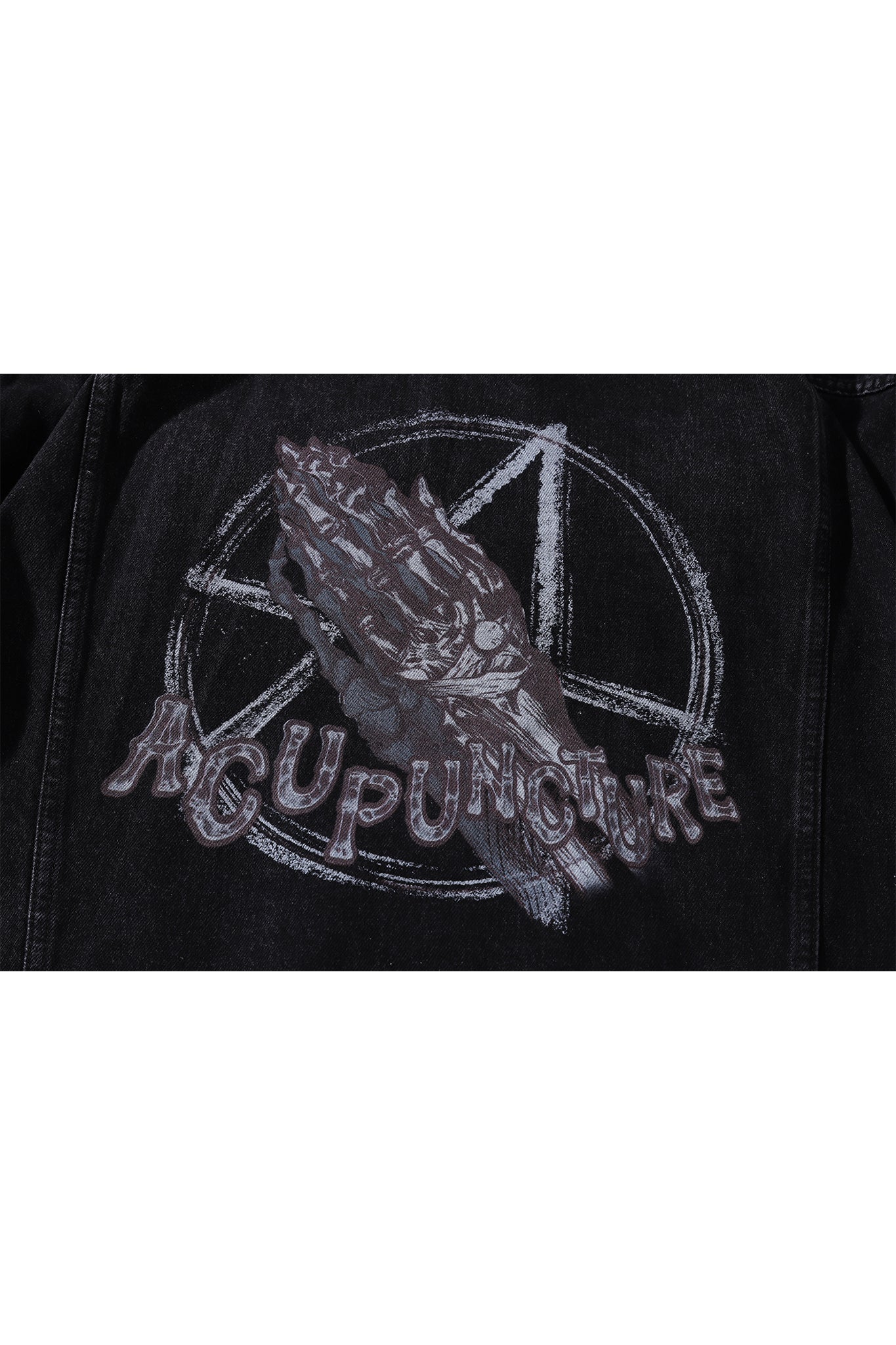 BECOOL DENIM JACKET BLACK Acupuncture
