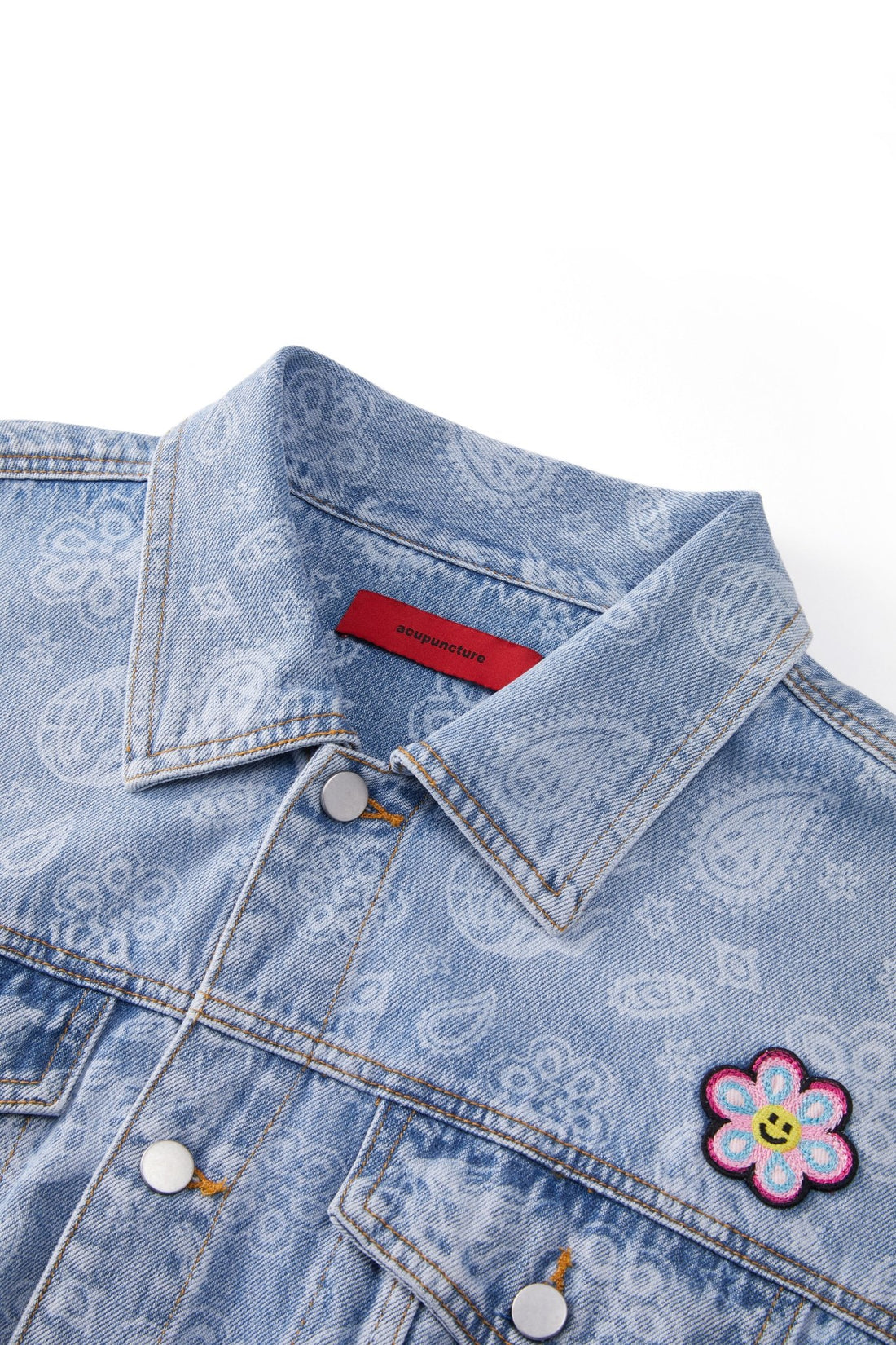 FLOWER BLUE DENIM JACKET Acupuncture