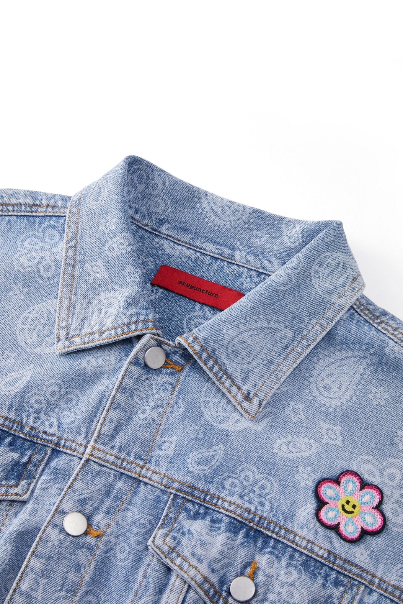 FLOWER BLUE DENIM JACKET Acupuncture