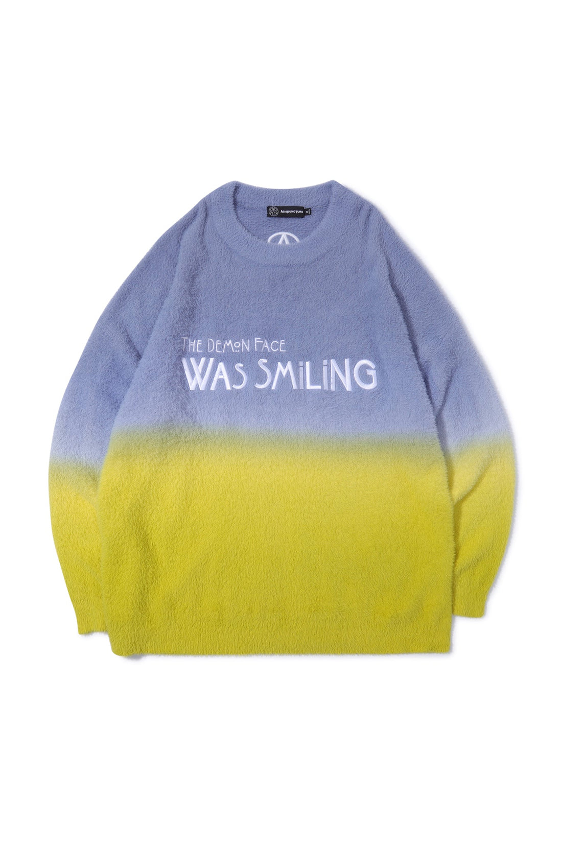 MOTTO SWEATER BLUE/YELLOW Acupuncture