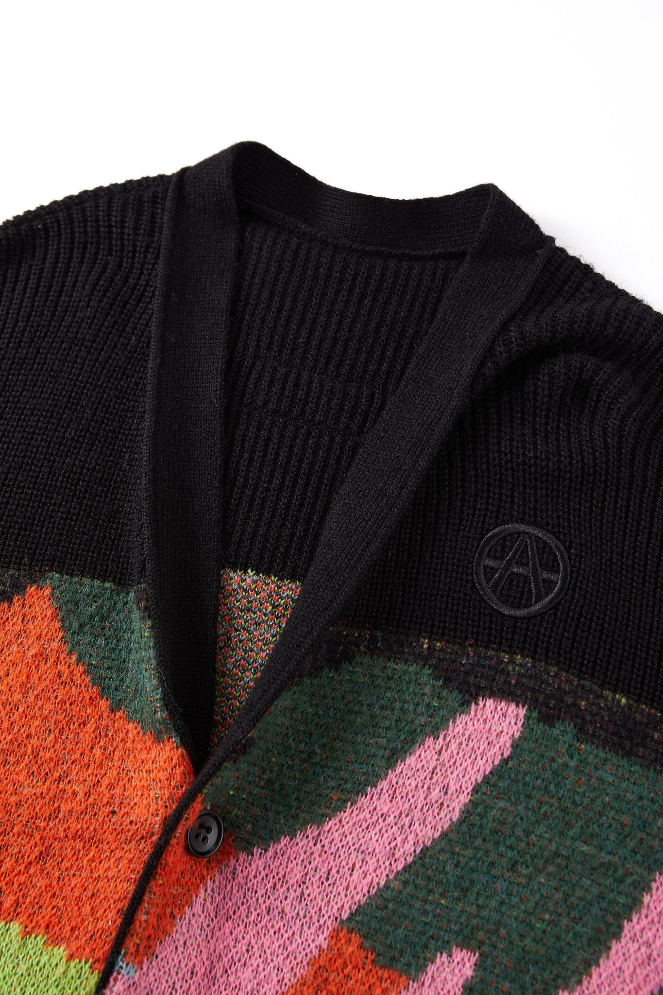 RUFFLE CARDIGAN BLACK Acupuncture