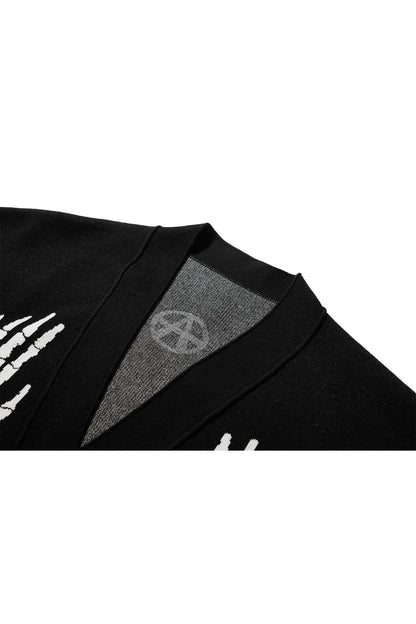SKELETON HAND CARDIGAN BLACK Acupuncture