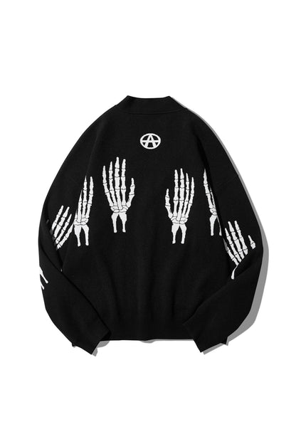 SKELETON HAND CARDIGAN BLACK Acupuncture