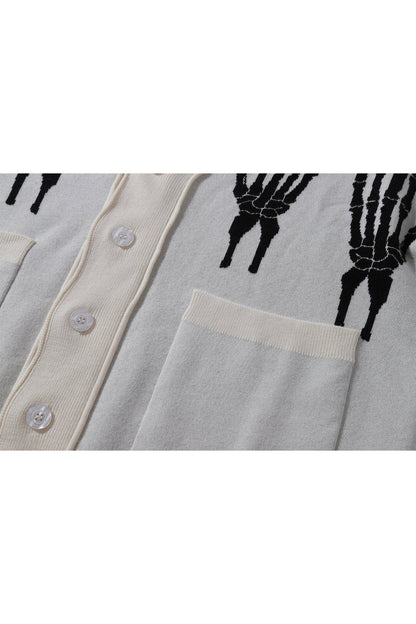 SKELETON HAND CARDIGAN CREAM Acupuncture