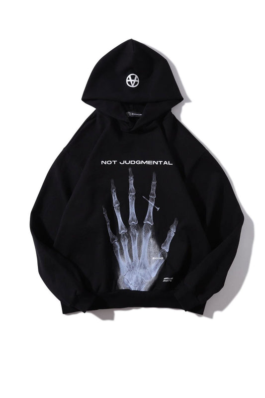 SKELETON HAND HOODIE BLACK Acupuncture