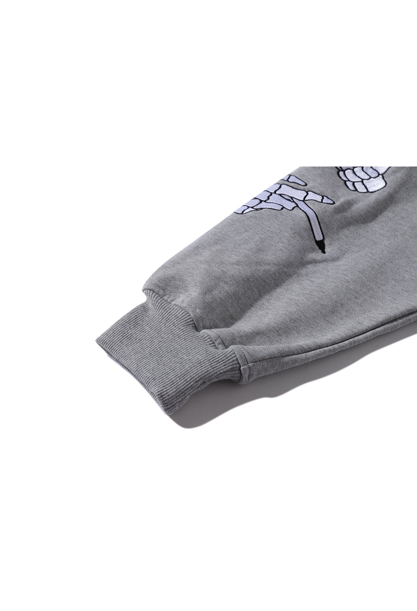 SKULL HEART CREWNECK GREY Acupuncture