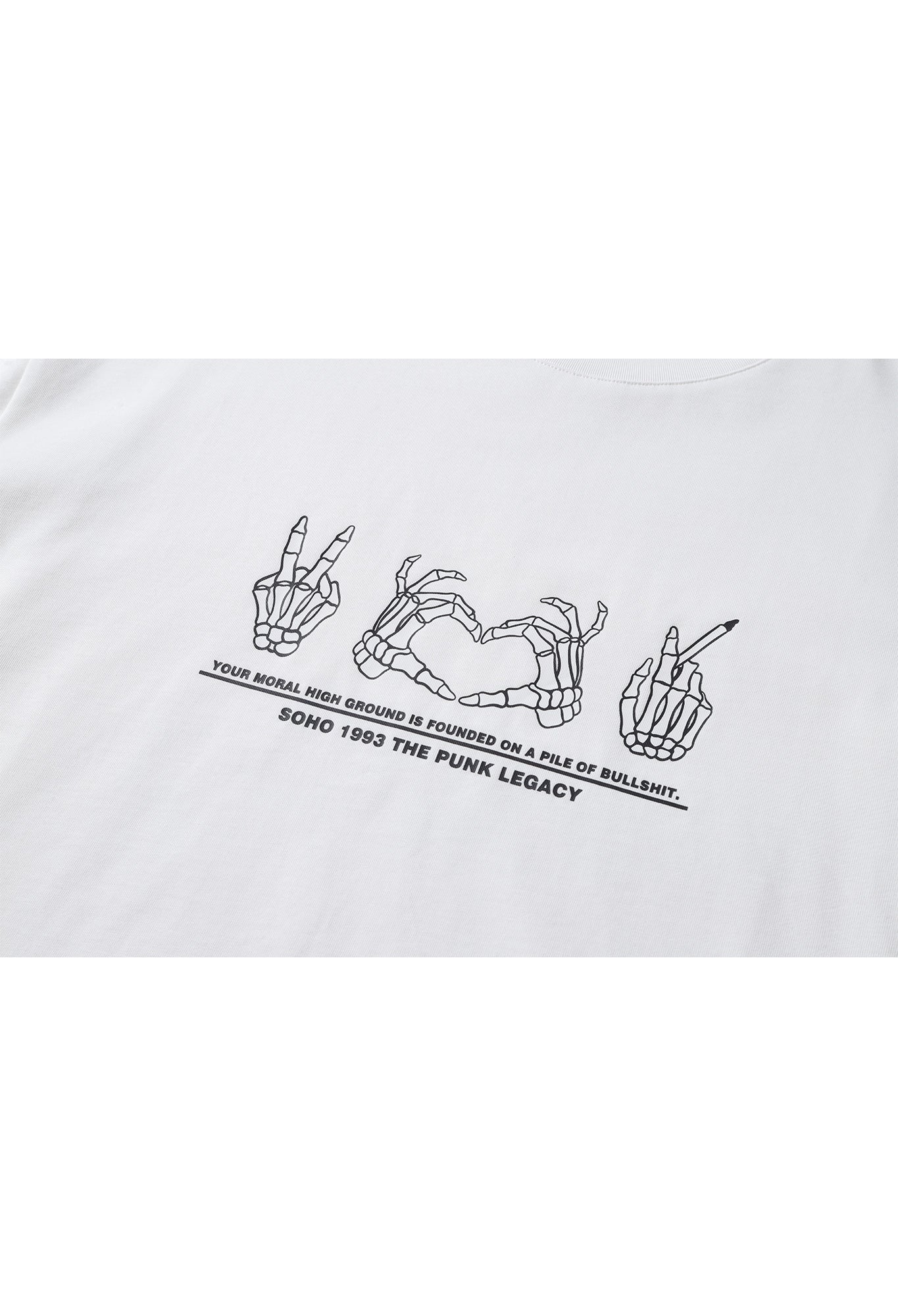 SKULL HEART TSHIRT WHITE Acupuncture