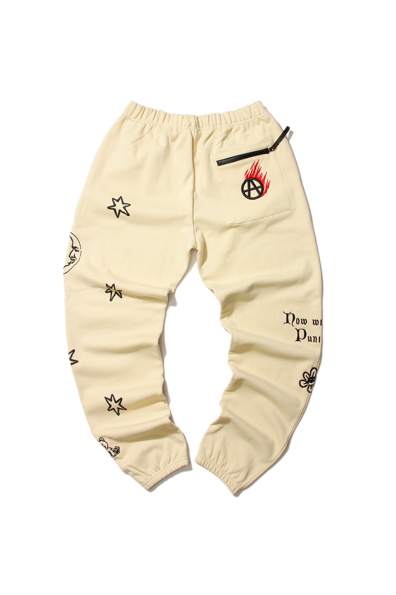 STAR MOON SWEATPANTS BEIGE Acupuncture