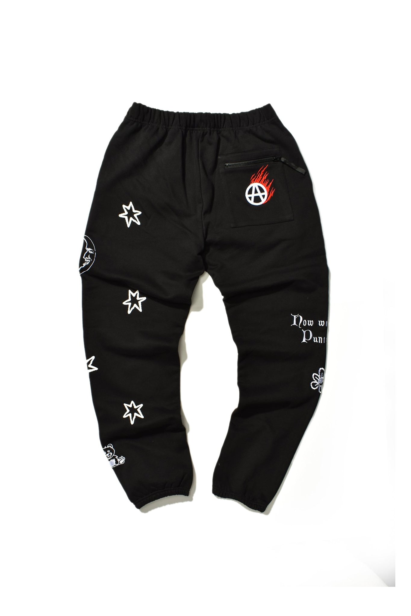 STAR MOON SWEATPANTS BLACK Acupuncture