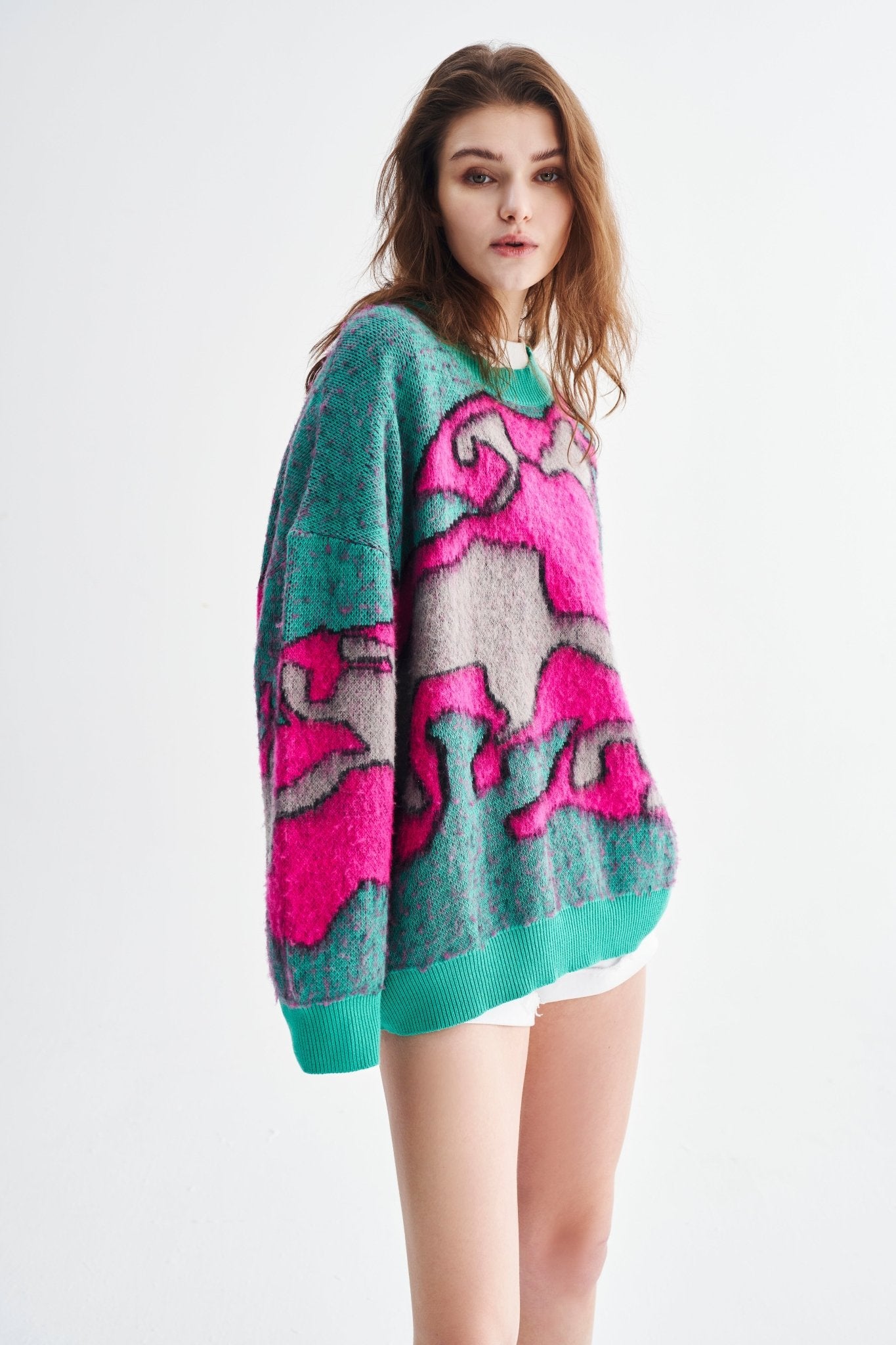 THE CONTORTED SWEATER MIXED GREEN Acupuncture