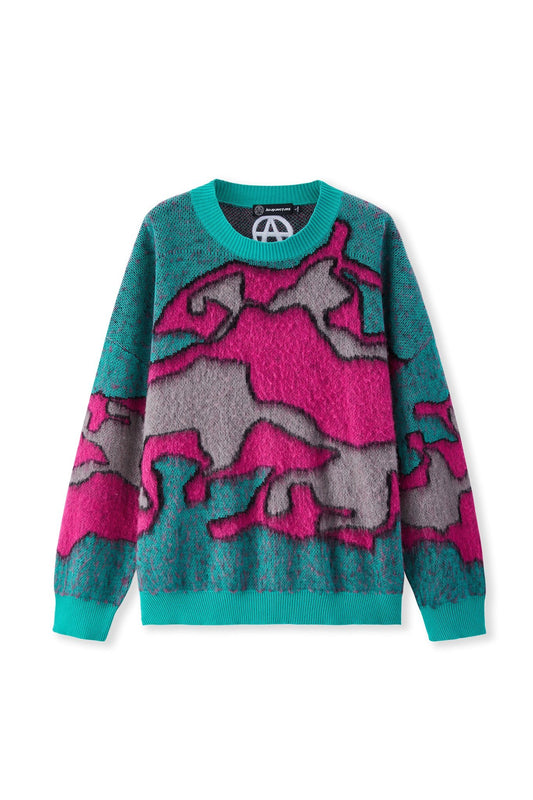 THE CONTORTED SWEATER MIXED GREEN Acupuncture