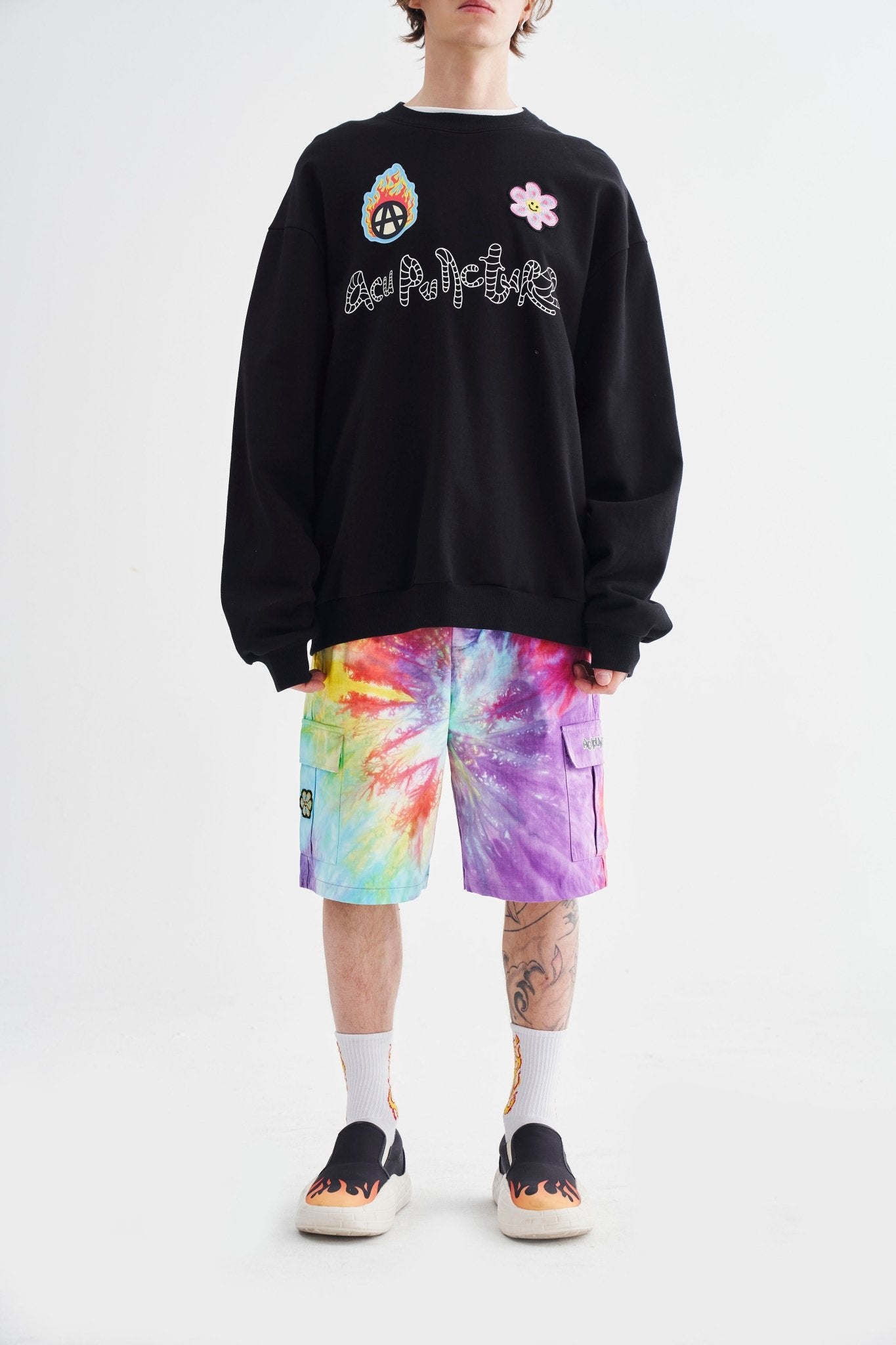 TIE-DYE CARGO SHORTS MULTICOLOR Acupuncture