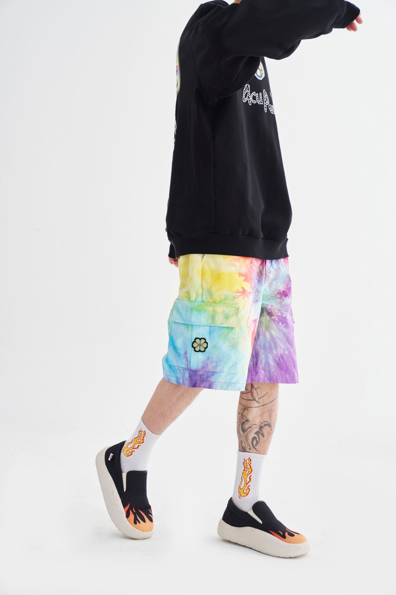 TIE-DYE CARGO SHORTS MULTICOLOR Acupuncture