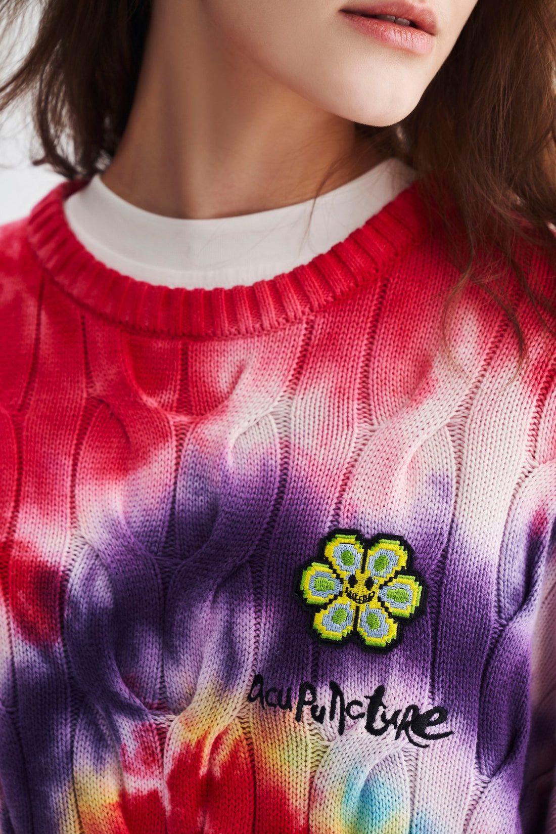 TIE-DYE SWEATER MULTICOLOR RED Acupuncture
