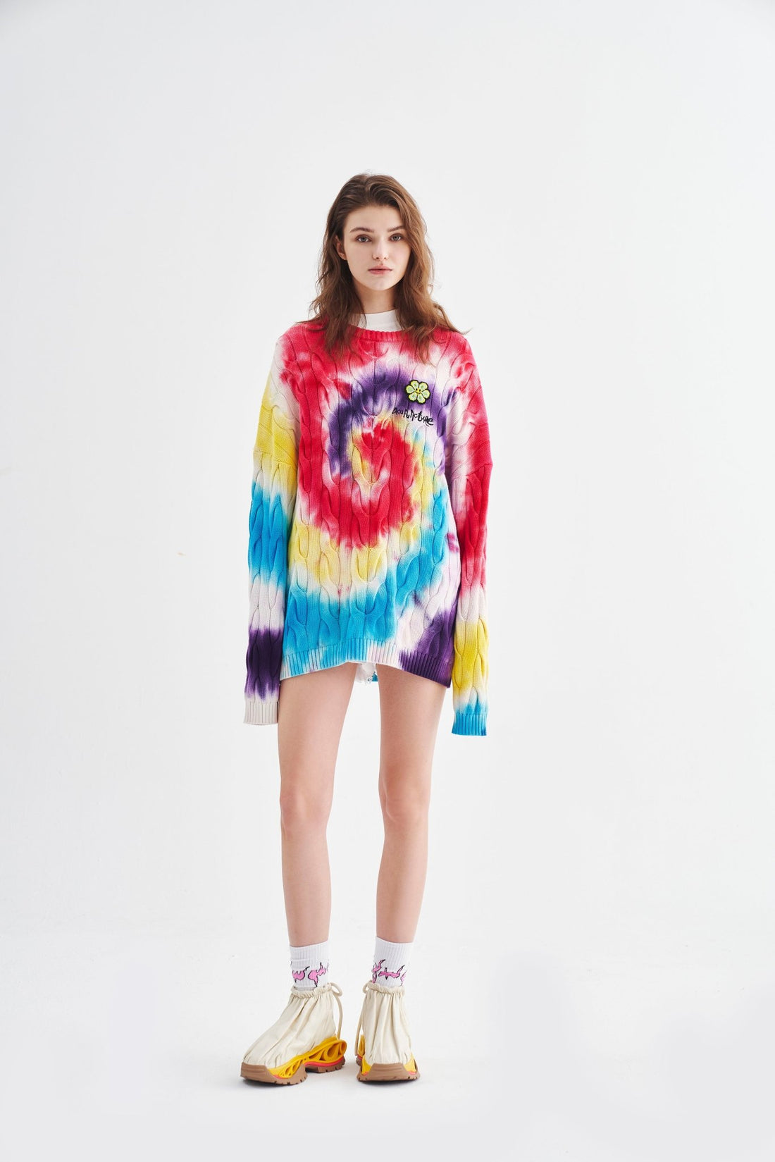 TIE-DYE SWEATER MULTICOLOR RED Acupuncture