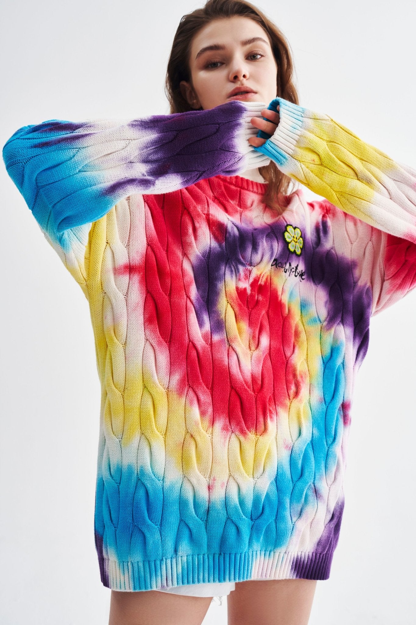 TIE-DYE SWEATER MULTICOLOR RED Acupuncture