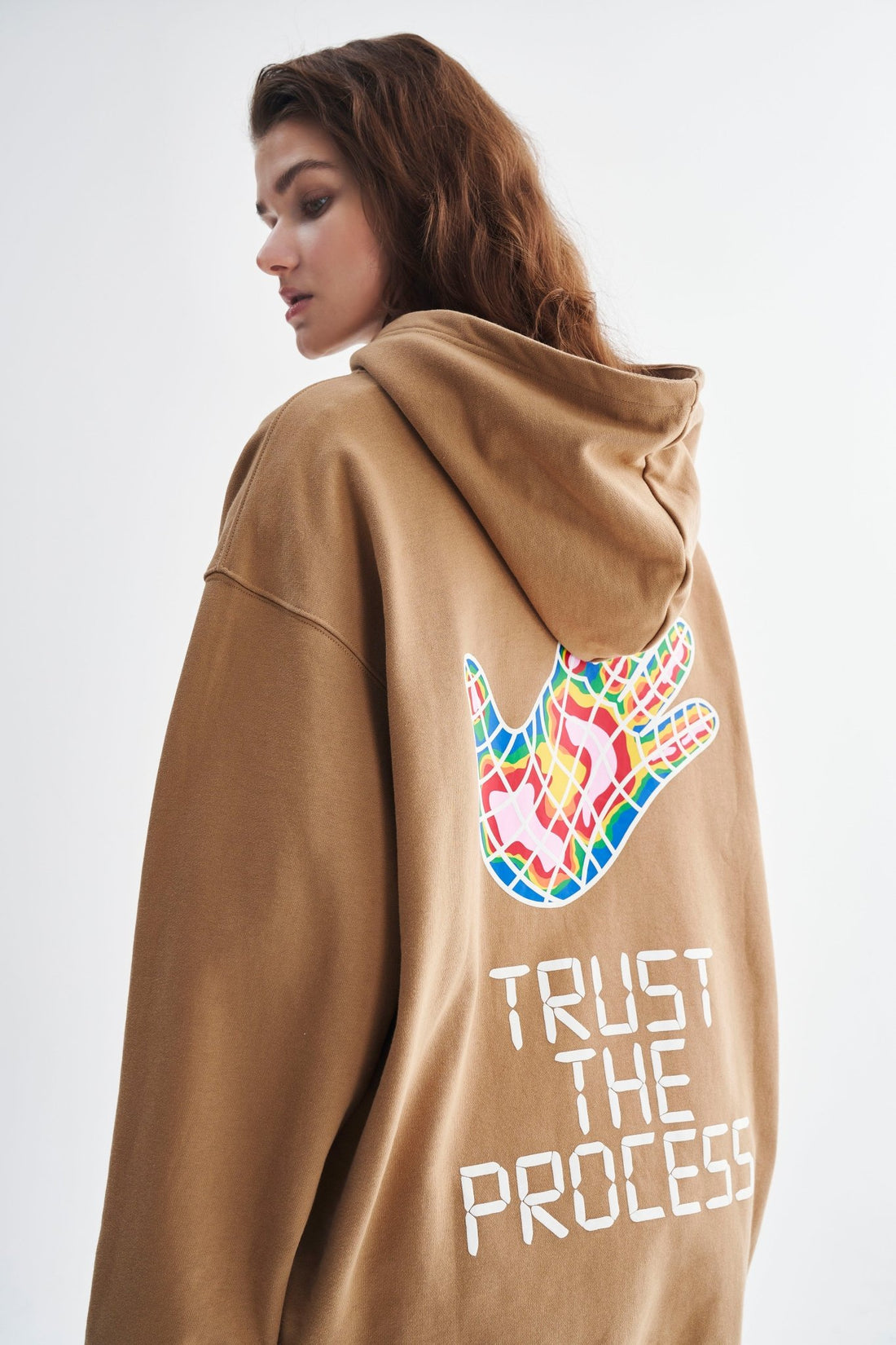 TRUST THE PROCESS HOODIE BROWN Acupuncture