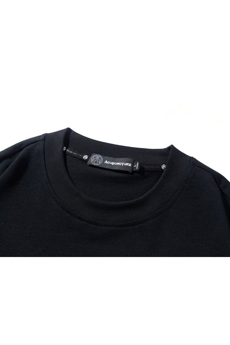 WAVED LOGO T-SHIRT BLACK Acupuncture
